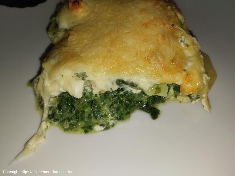 Schafskäseauflauf mit Spinat und Kartoffeln