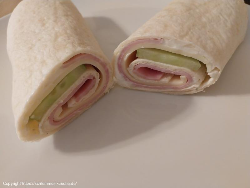 Käse-Wraps mit Kochschinken